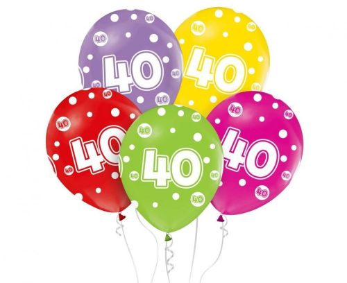 Happy Birthday 40 Dots air-balloon, balloon 5 pcs 12 inch (30cm)