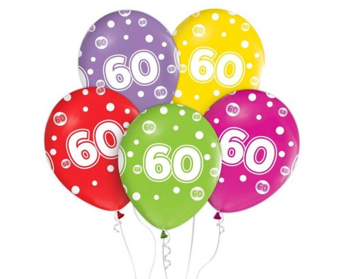 Happy Birthday 60 air-balloon, balloon 5 pcs 12 inch (30cm)