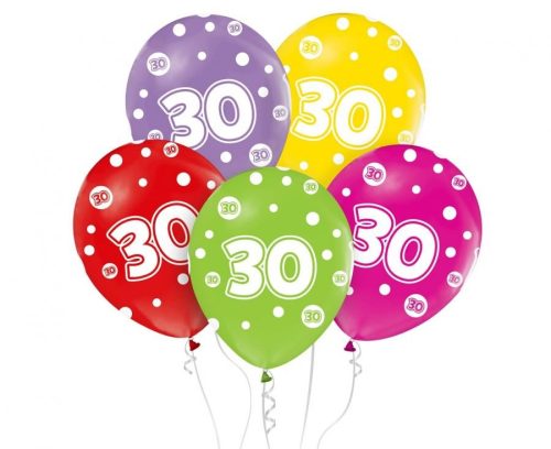 Happy Birthday 30 Dots air-balloon, balloon 5 pcs 12 inch (30cm)