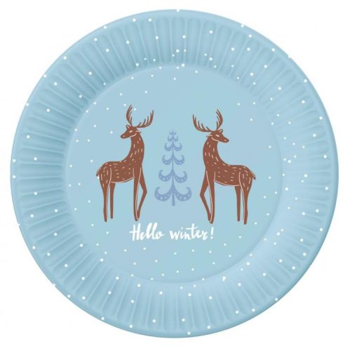 Christmas Hello Winter paper plate 6 pcs 18 cm