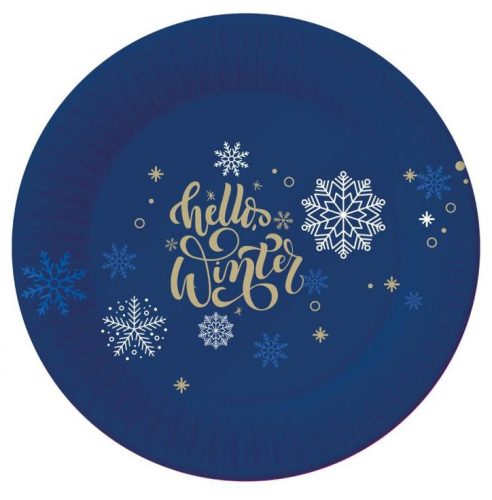 Christmas Snowflakes paper plate 6 pcs 18 cm