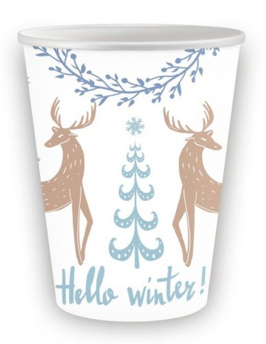 Christmas Hello Winter paper cup 6 pcs 250 ml
