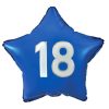 Blue Happy Birthday 18 blue Star foil balloon 44 cm