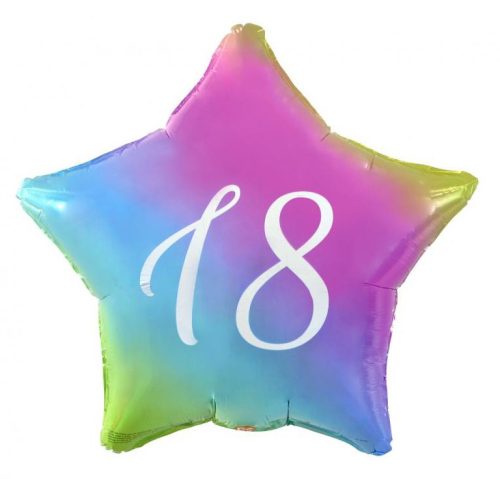 Rainbow Happy Birthday 18 Rainbow Star foil balloon 44 cm