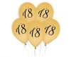 Happy Birthday Gold 18 Balloon, 5 pieces, 12 inches (30cm)