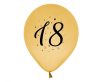 Happy Birthday Gold 18 Balloon, 5 pieces, 12 inches (30cm)