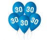 Happy Birthday Blue 30 Balloon, 5 pieces, 12 inches (30cm)