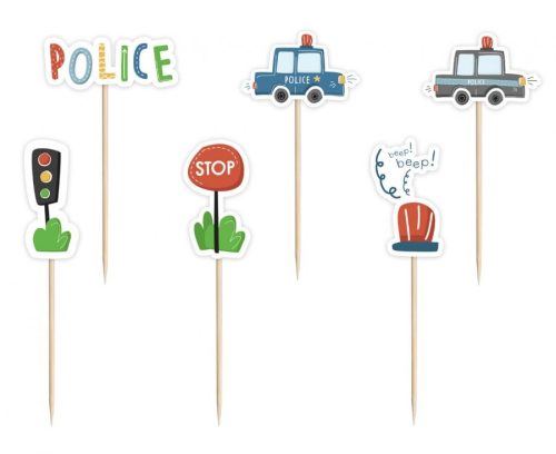 Police Beep decorative stick 6 pcs.