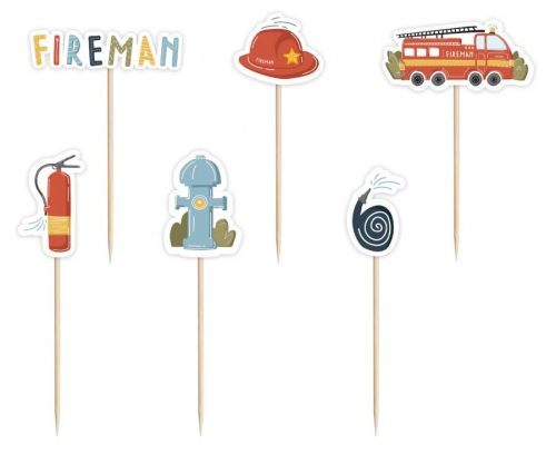 Fireman Fireman decorative stick 6 pcs.