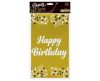 B&C Happy Birthday Gold foil Tablecover 137x183 cm