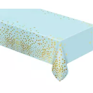 Happy Birthday B&C Gold Dots Blue Foil Tablecloth 137x183 cm