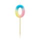 Colour 0 as Pastel Ombre number candle, cake candle