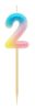 Number Pastel Ombre Colorful number 2 candle, birthday candle