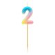Colour 2-es Pastel Ombre number candle, cake candle