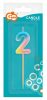 Number Pastel Ombre Colorful number 2 candle, birthday candle