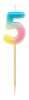 Number Pastel Ombre Colorful number 5 birthday candle, cake candle