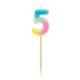 Colour 5's Pastel Ombre number candle, cake candle