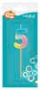 Number Pastel Ombre Colorful number 5 birthday candle, cake candle
