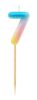 Colour 7-inch Pastel Ombre number candle, cake candle