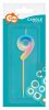 Colour 9-inch Pastel Ombre number candle, cake candle