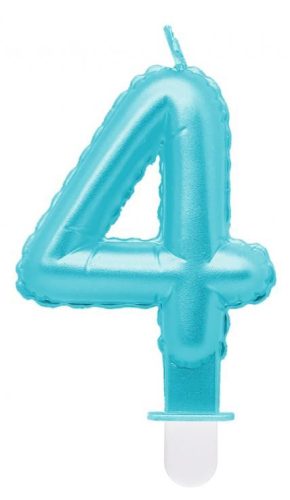 Blue 4-inch Pearly Light number candle, cake candle