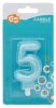 Blue 5 5 Pearly Light number candle, cake candle