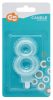 Blue 8 as Pearly Light number candle, cake candle