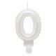 Number Pearly White number 0 candle, cake candle