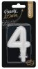 Number Pearly White number 4 candle, cake candle