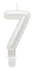 Number Pearly White number 7 candle, birthday candle