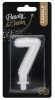 Number Pearly White number 7 candle, birthday candle