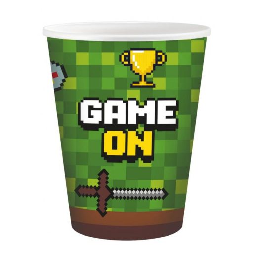 Gamer Game On Toy Paper Cup 6 pcs 200 ml