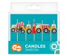 Vehicle Building Blocks Construction birthday candle set, set of 5