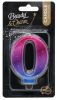 Colour 0-ás Night Sky Metallic number candle, cake candle