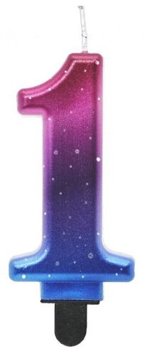 Colour 1's Night Sky Metallic number candle, cake candle