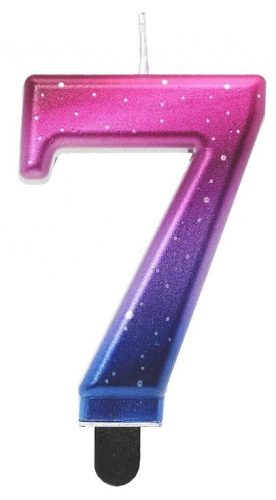 Number Night Sky Metallic Colorful number 7 candle, birthday candle