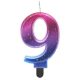 Colour 9-inch Night Sky Metallic number candle, cake candle
