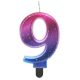 Colour 9-inch Night Sky Metallic number candle, cake candle