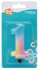 Colour 1's Pastel Ombre number candle, cake candle