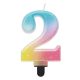 Number Pastel Ombre Colorful number 2 candle, cake candle