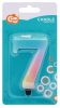Colour 7-inch Pastel Ombre number candle, cake candle