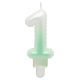 White-Green 1-es Ombre number candle, cake candle