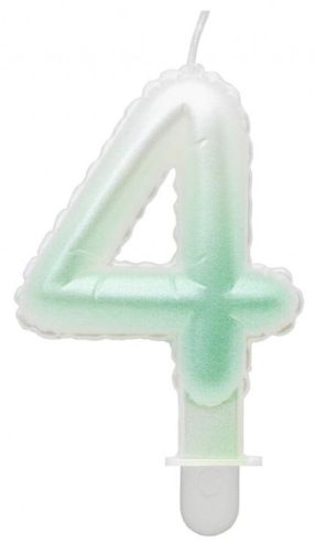 White-Green 4-inch Ombre number candle, cake candle