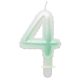 White-Green 4-inch Ombre number candle, cake candle