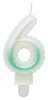 White-Green 6-inch Ombre number candle, cake candle