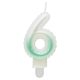 White-Green 6-inch Ombre number candle, cake candle