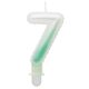 White-Green 7-es Ombre number candle, cake candle