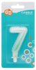 White-Green 7-es Ombre number candle, cake candle