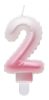 White-Pink 2's Ombre number candle, cake candle