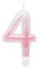 White-Pink 4-inch Ombre number candle, cake candle